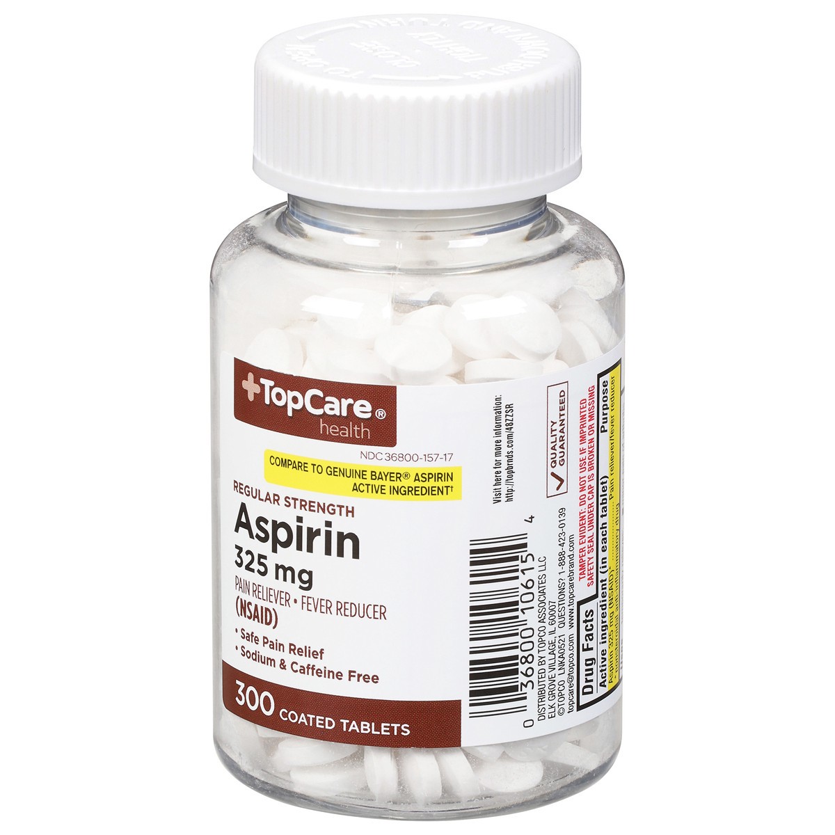 slide 3 of 9, TopCare Aspirin 325Mg, 300 ct