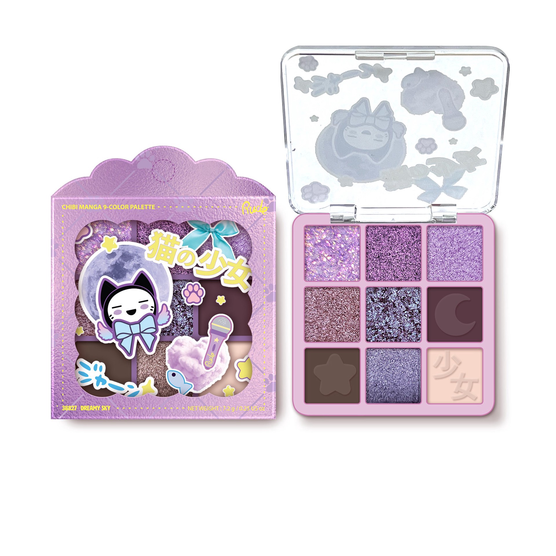 slide 1 of 1, Rude Cosmetics Chibi Manga 9 Color Eyeshadow Palette - Dream Sky, 1 ct