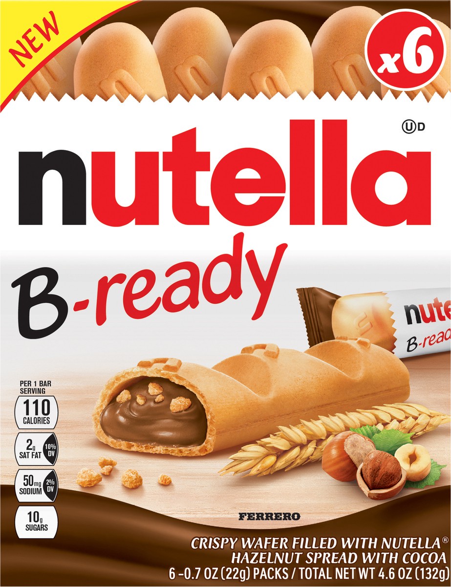 slide 6 of 9, Nutella B-Ready Crispy Wafer 6 - 0.7 oz Packs, 6 ct