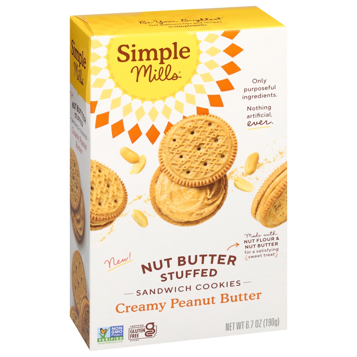 slide 8 of 14, Simple Mills Nut Butter Stuffed Creamy Peanut Butter Sandwich Cookies 6.7 oz, 6.7 oz