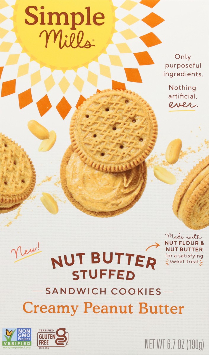 slide 14 of 14, Simple Mills Nut Butter Stuffed Creamy Peanut Butter Sandwich Cookies 6.7 oz, 6.7 oz