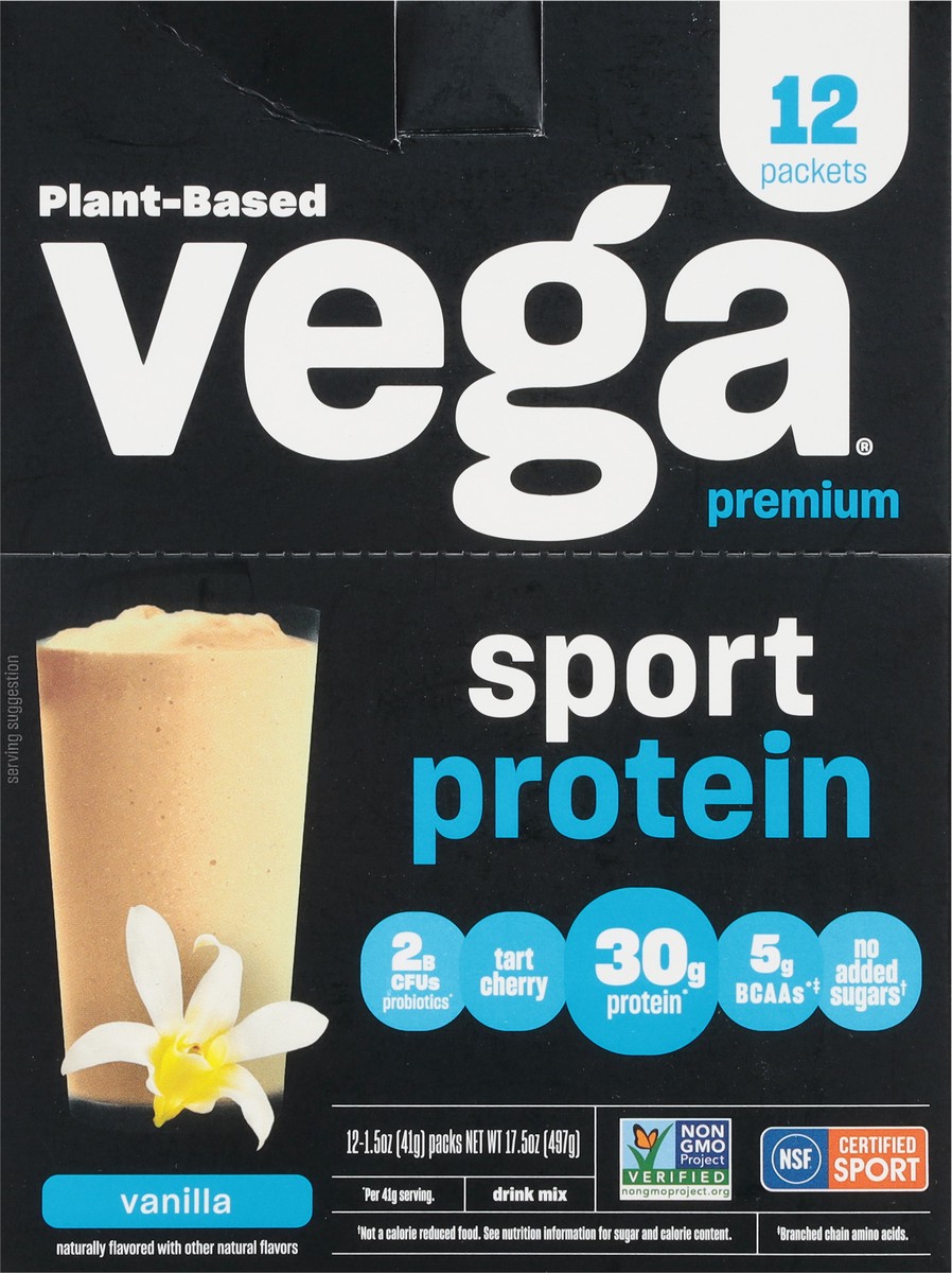 slide 4 of 12, Vega Sport Vanilla Flavored Premium Protein Powder, 1 ct