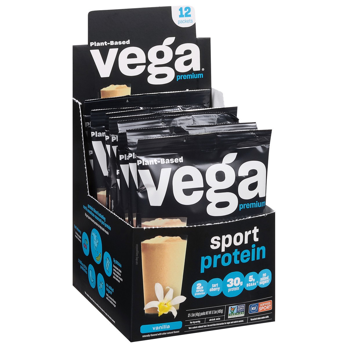 slide 10 of 12, Vega Sport Vanilla Flavored Premium Protein Powder, 1 ct