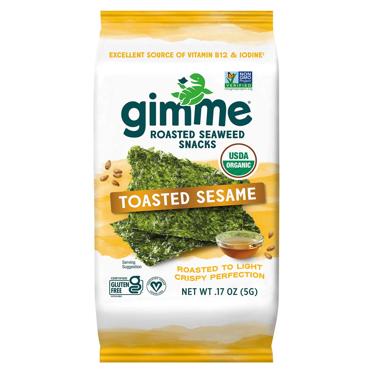 slide 1 of 7, gimMe Organic Roasted Toasted Sesame Seaweed Snacks 0.17 oz, 0.17 oz