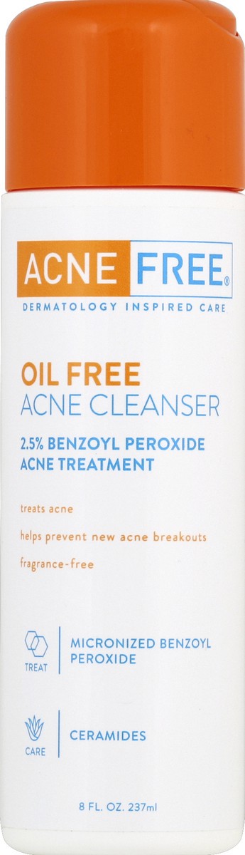slide 5 of 6, AcneFree Acne Free Oil Free Exfoliating with Benzoyl Peroxide Step 1 Purifying Cleanser, 8 fl oz