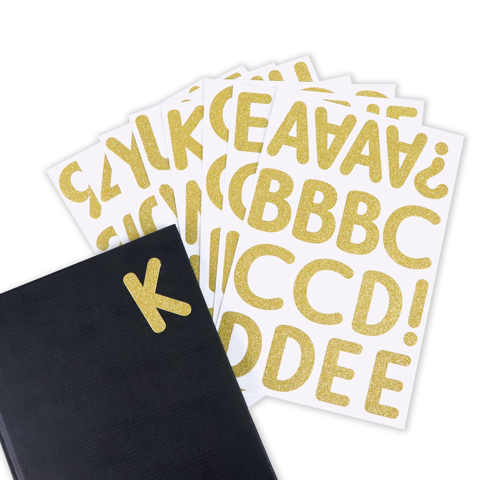 slide 2 of 5, Gold Glitter Rounded Font Alphabet Stickers By Recollections, 2.25 in