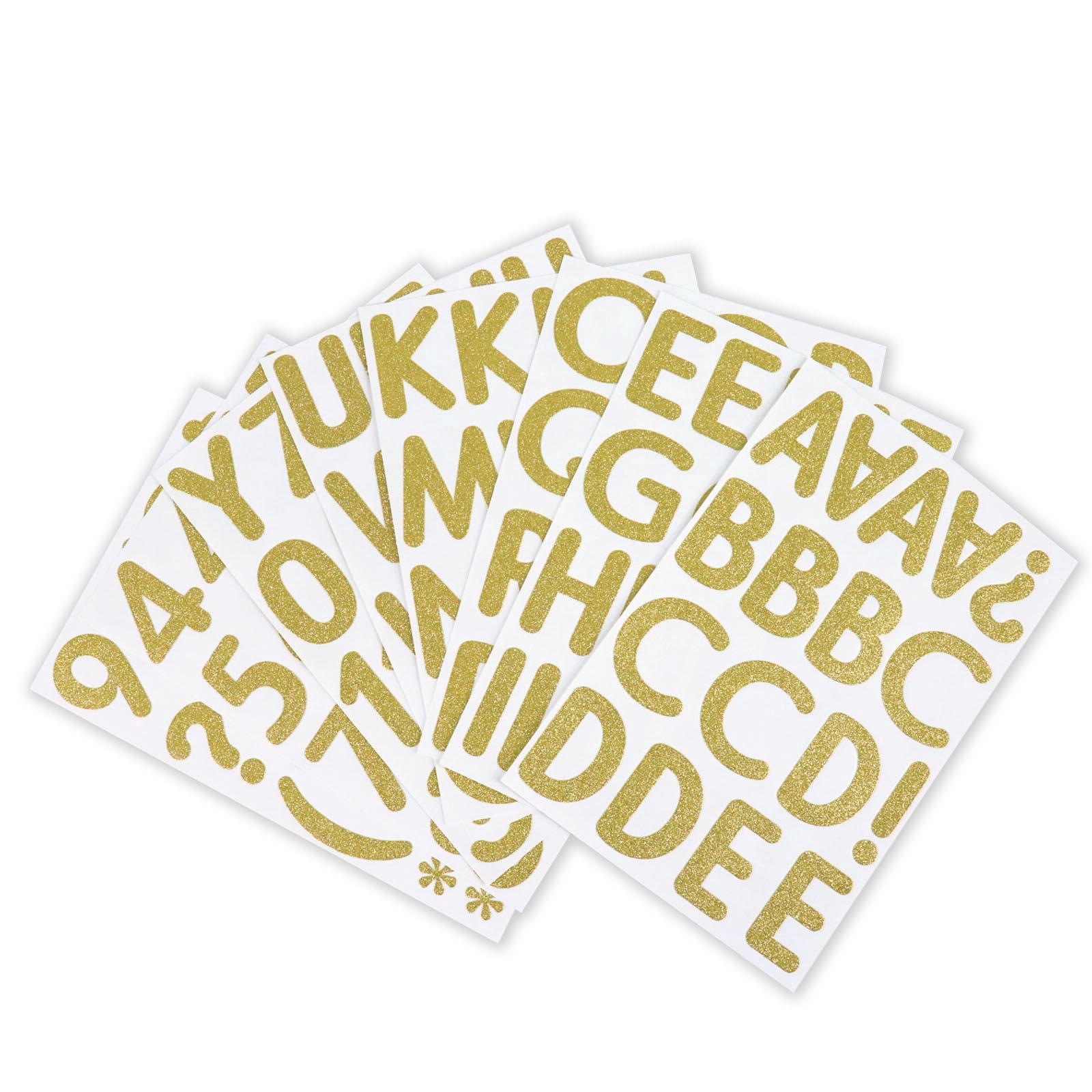slide 4 of 5, Gold Glitter Rounded Font Alphabet Stickers By Recollections, 2.25 in