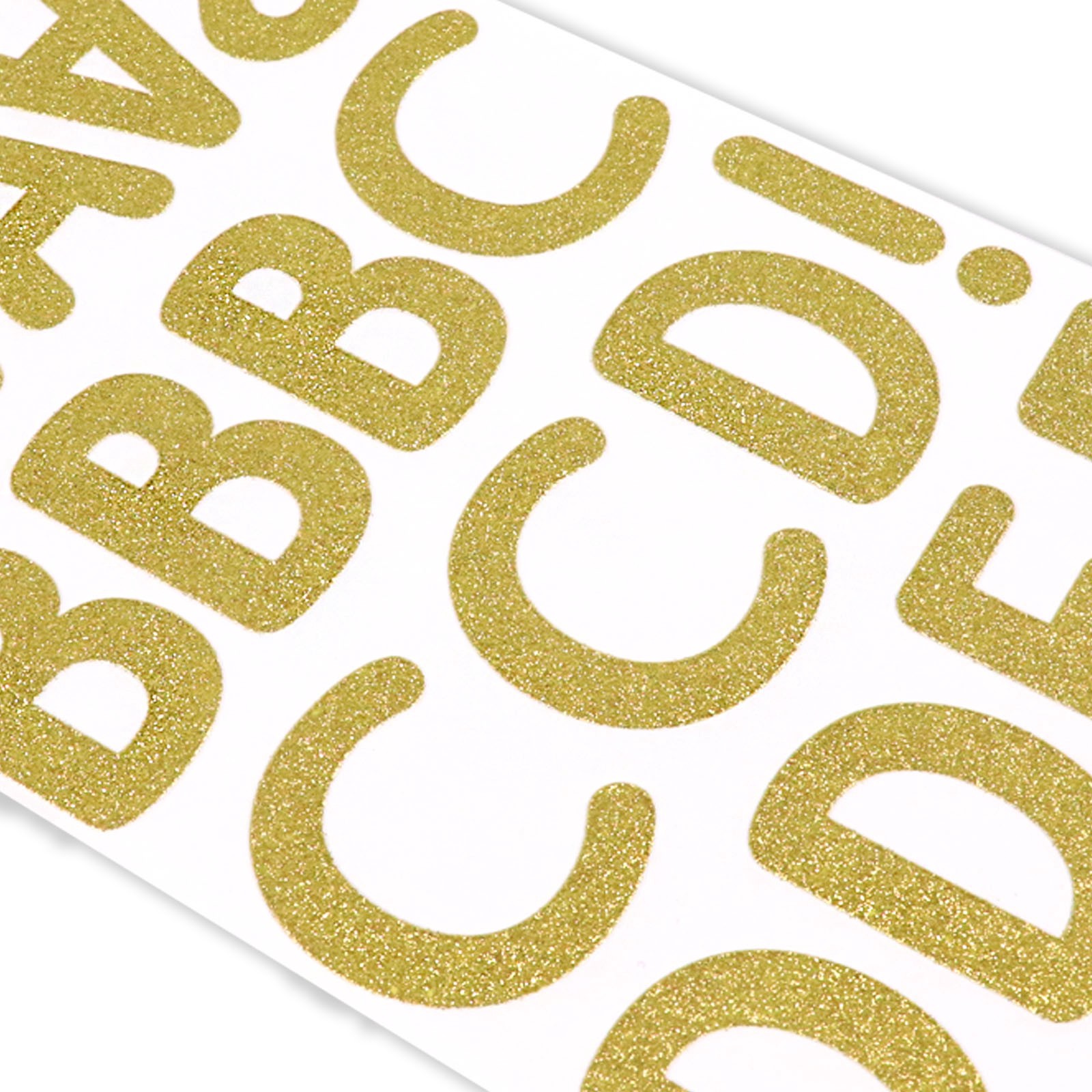 slide 5 of 5, Gold Glitter Rounded Font Alphabet Stickers By Recollections, 2.25 in