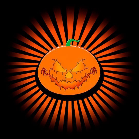 slide 1 of 3, 8" Radiant Shadows Creepy Jack-O'-Lantern Orange Light By Ashland, 8 in