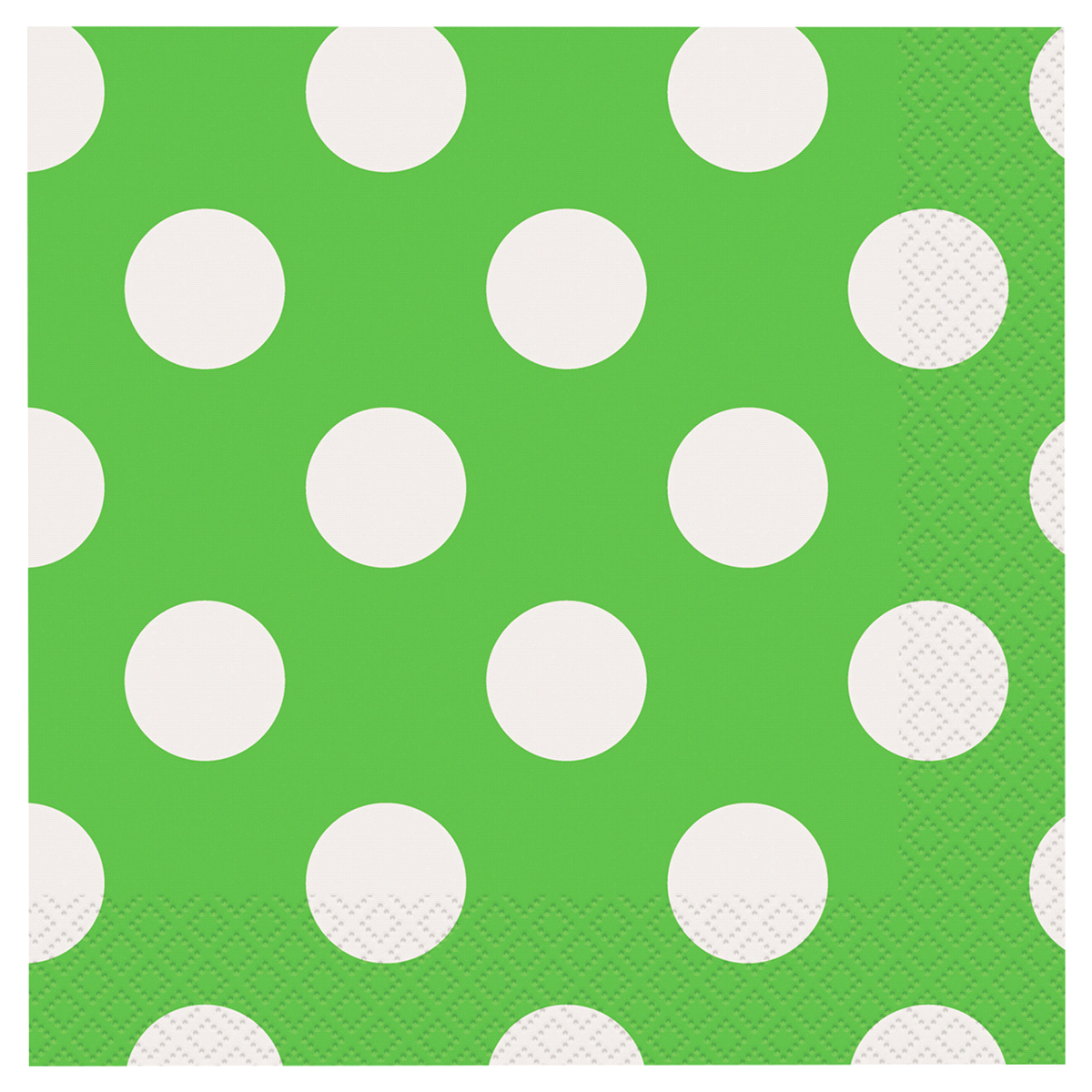 slide 1 of 1, Unique Industries Lime Green Polka Dot Beverage Napkins, 16 ct