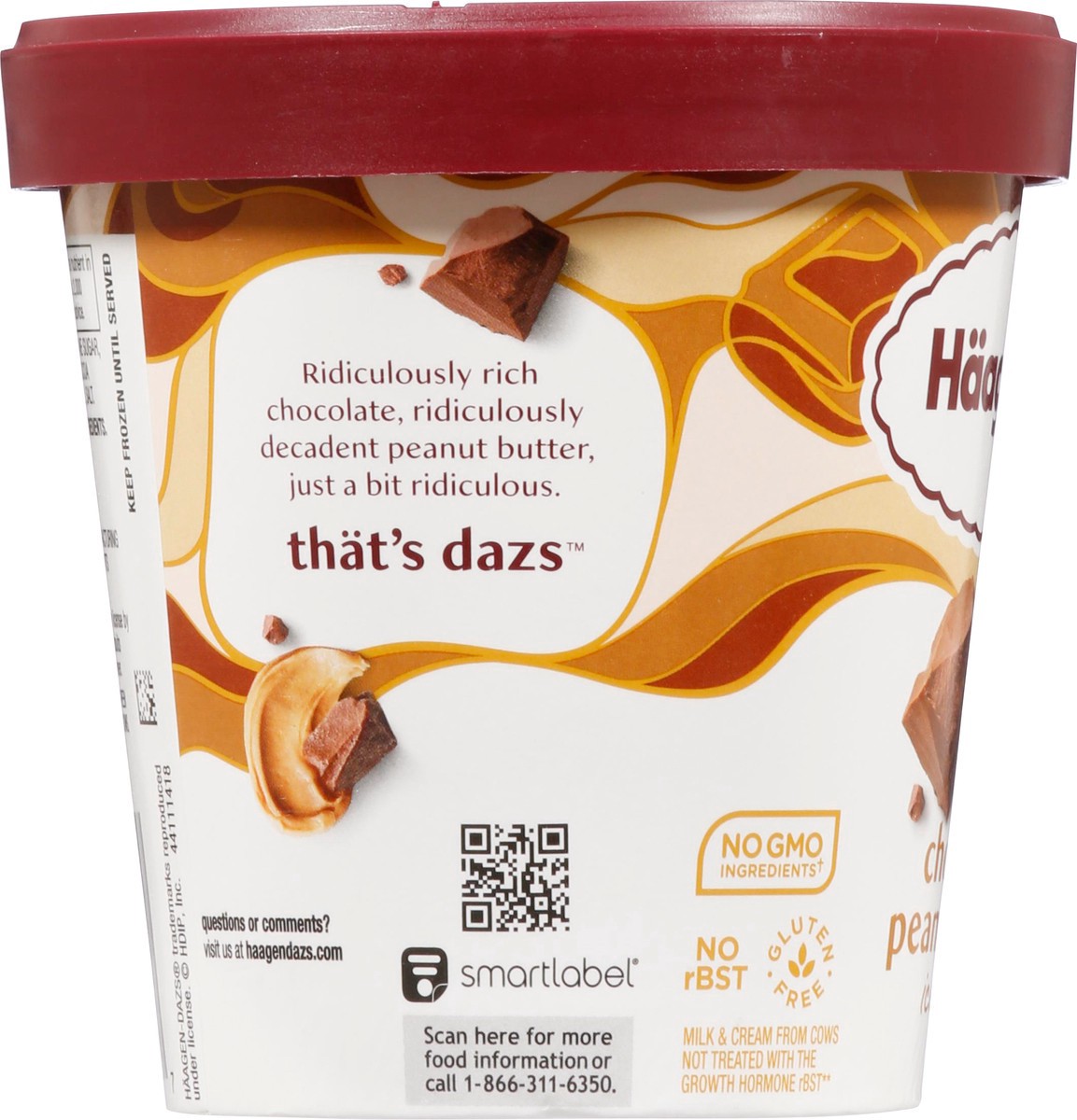 slide 7 of 9, Häagen-Dazs Chocolate Peanut Butter Ice Cream, 14 fl oz