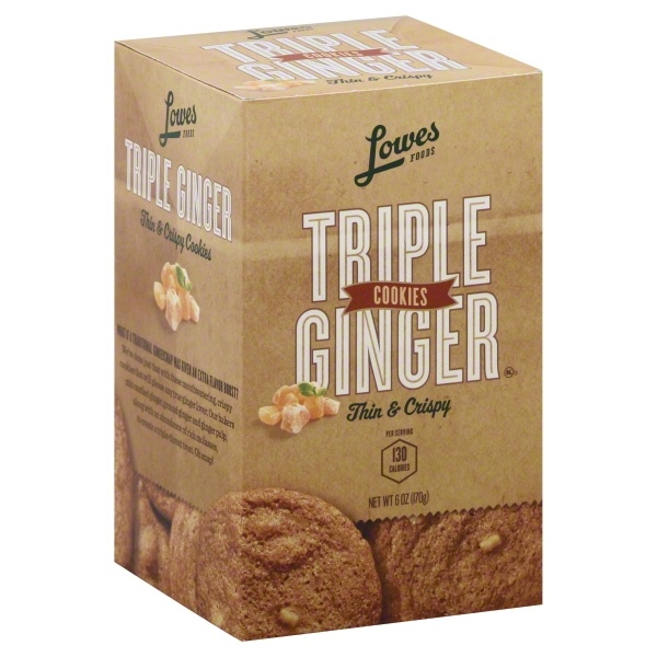 slide 1 of 1, Lowes Foods Thin Crisp Cookies Ginger, 6 oz