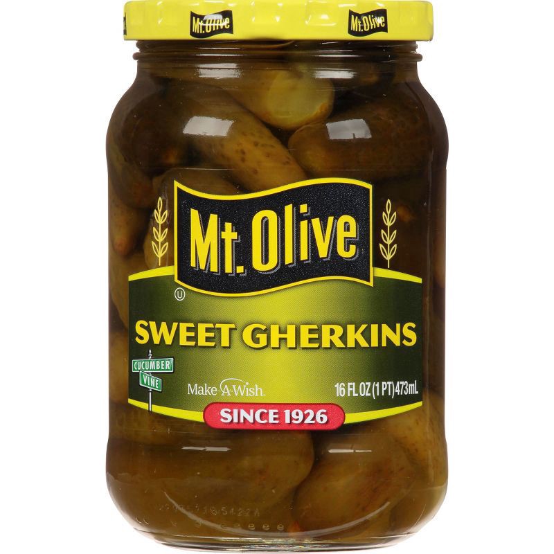 slide 1 of 12, Mt. Olive Sweet Gherkin Pickles - 16oz, 16 oz