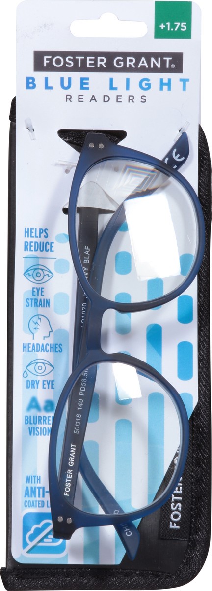 slide 6 of 11, Foster Grant +1.75 Joey NVY BLAF Blue Light Readers 1 ea, 1 ct