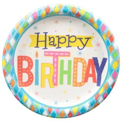 Party Creations Bright Birthday 8.75 inch Plates 8 ea