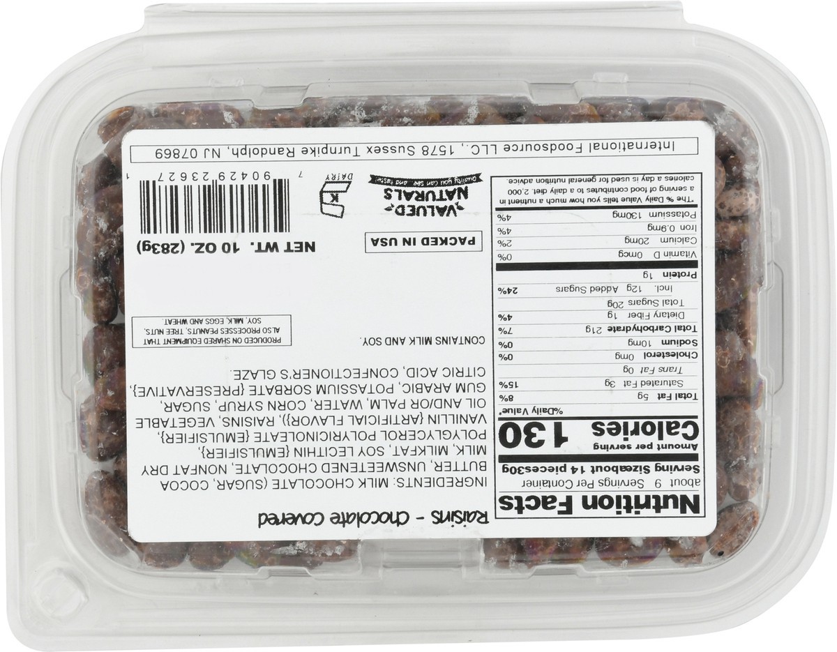 slide 8 of 13, Valued Naturals Chocolate Covered Raisins 10 oz, 10 oz