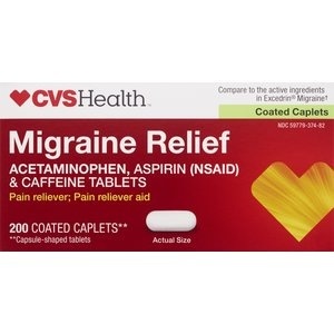 slide 1 of 1, CVS Health Migraine Relief Coated Capsules, 200 ct
