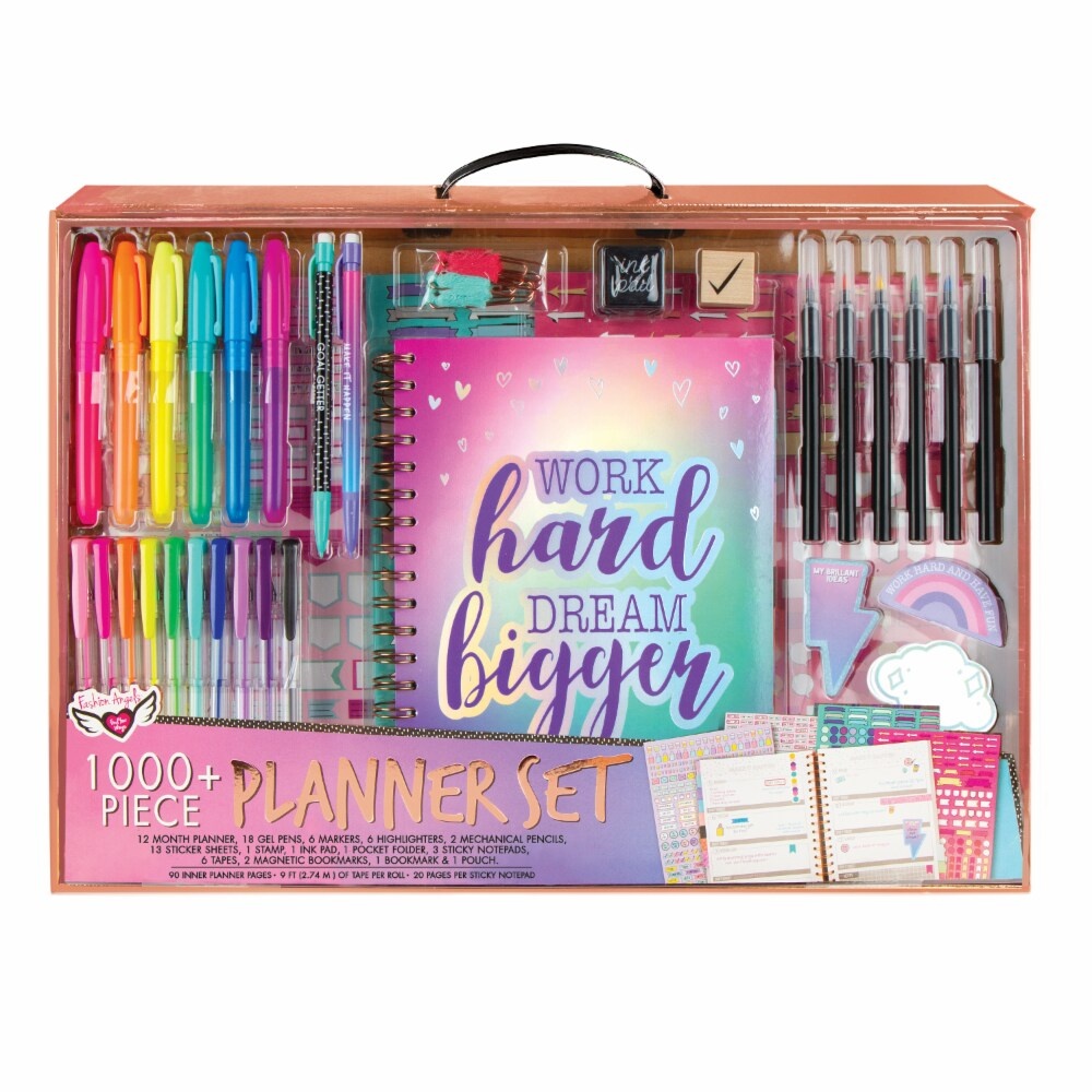 slide 1 of 1, Fashion Angels Stationary Planner Set with Carrying Case, 1000 ct