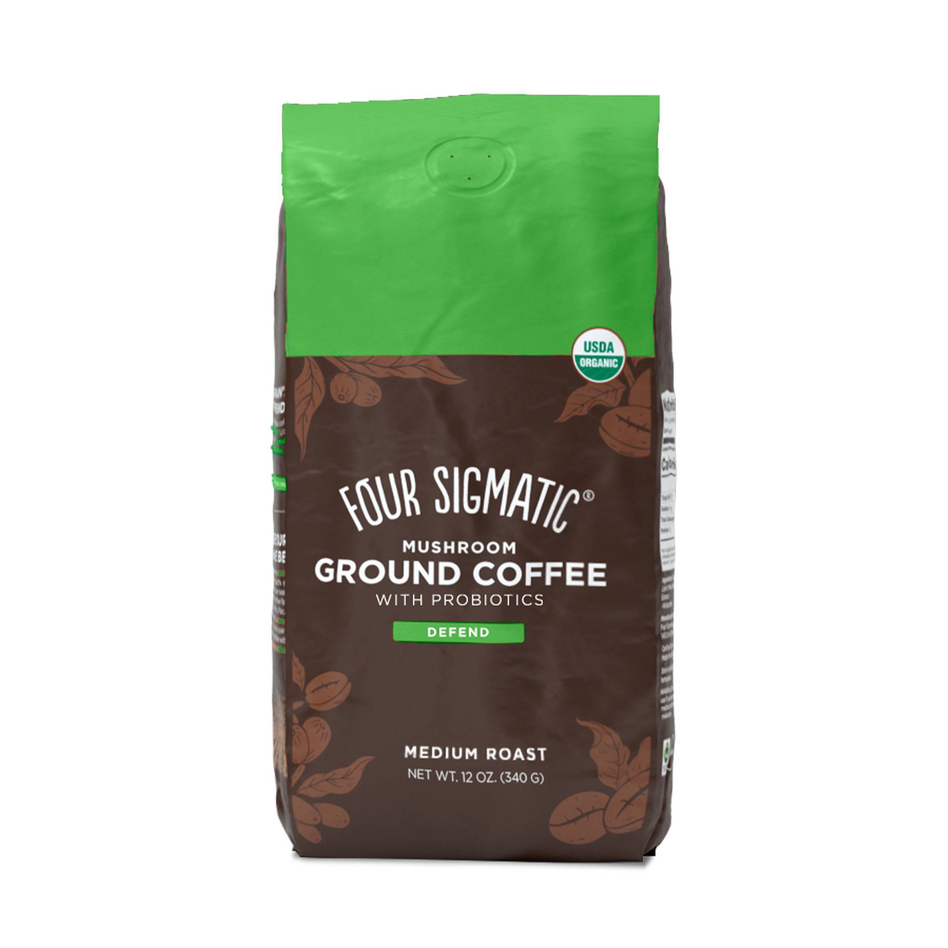 slide 1 of 1, Four Sigmatic Mushroom Ground Coffee, 12 oz
