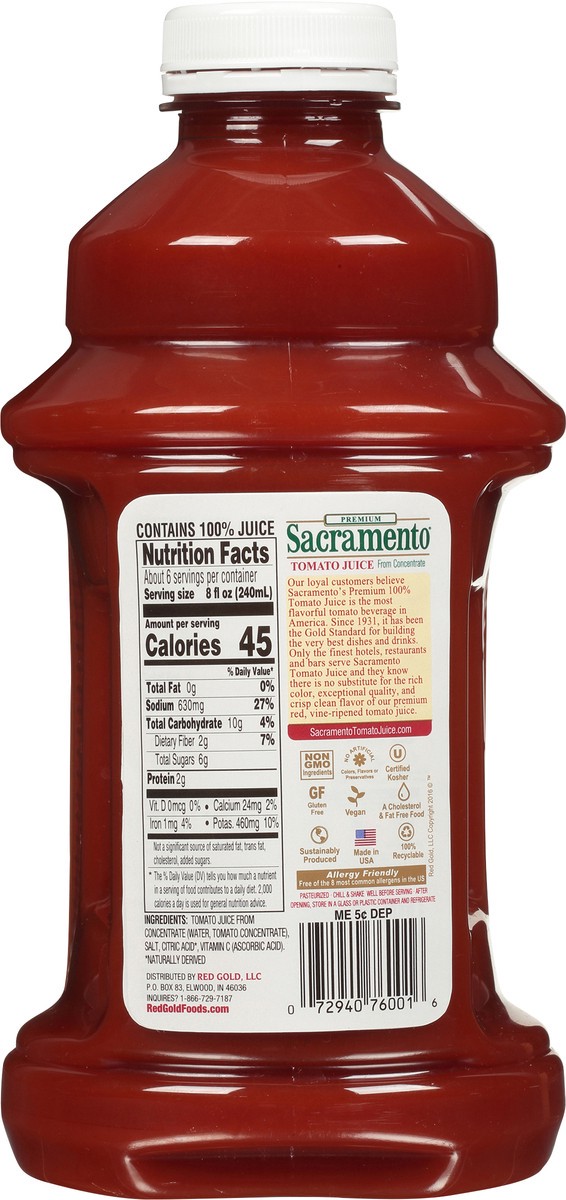 slide 9 of 11, Sacramento Red Gold Premium 100% Tomato Sauce 46 fl oz, 46 fl oz