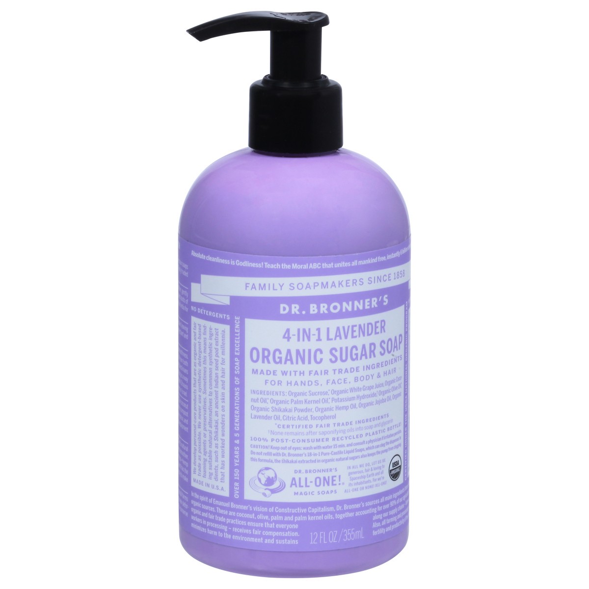 slide 8 of 9, Dr. Bronner's Sugar Soap Lavender, 12 oz