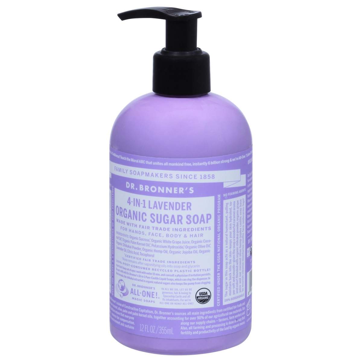 slide 7 of 9, Dr. Bronner's Sugar Soap Lavender, 12 oz