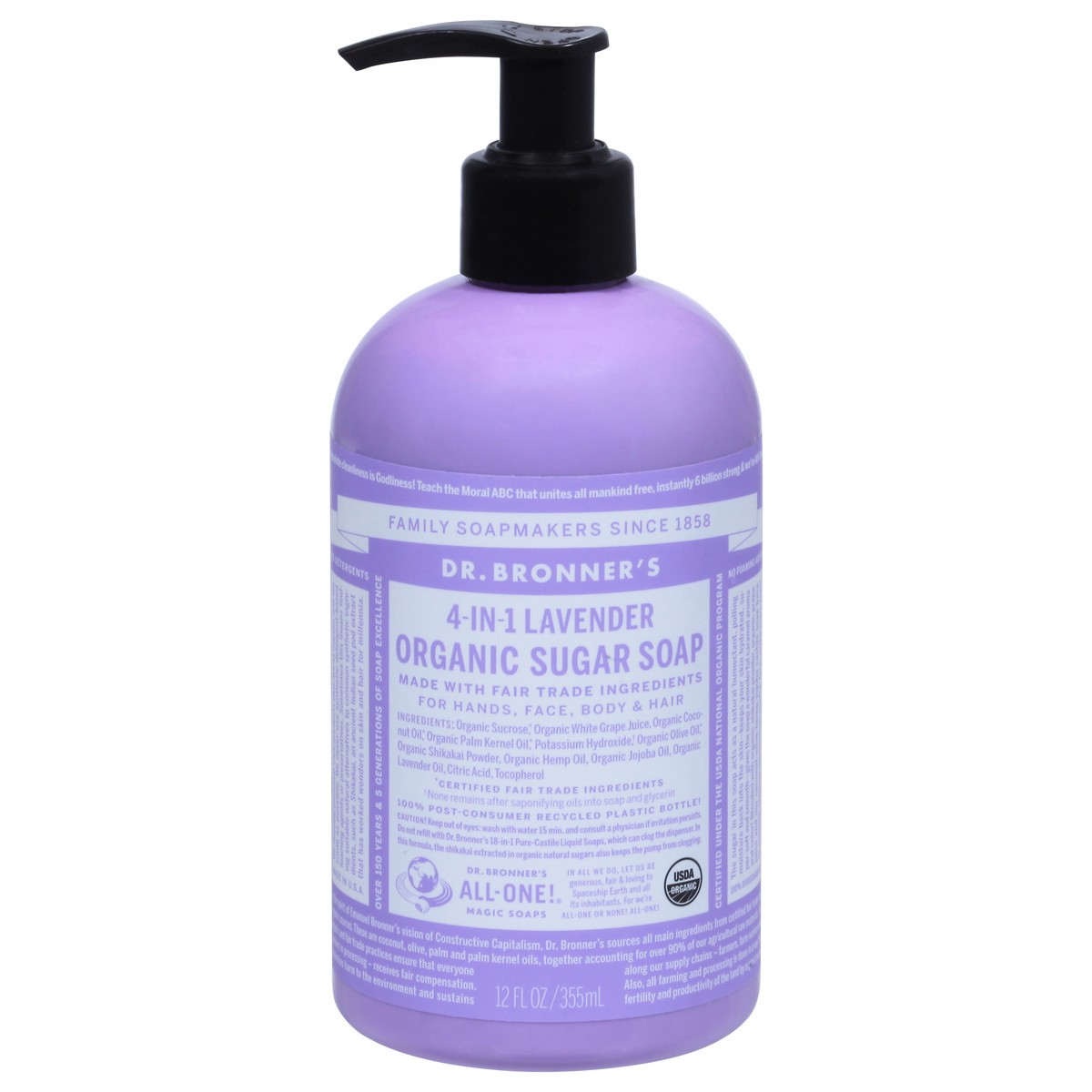 slide 1 of 9, Dr. Bronner's Sugar Soap Lavender, 12 oz