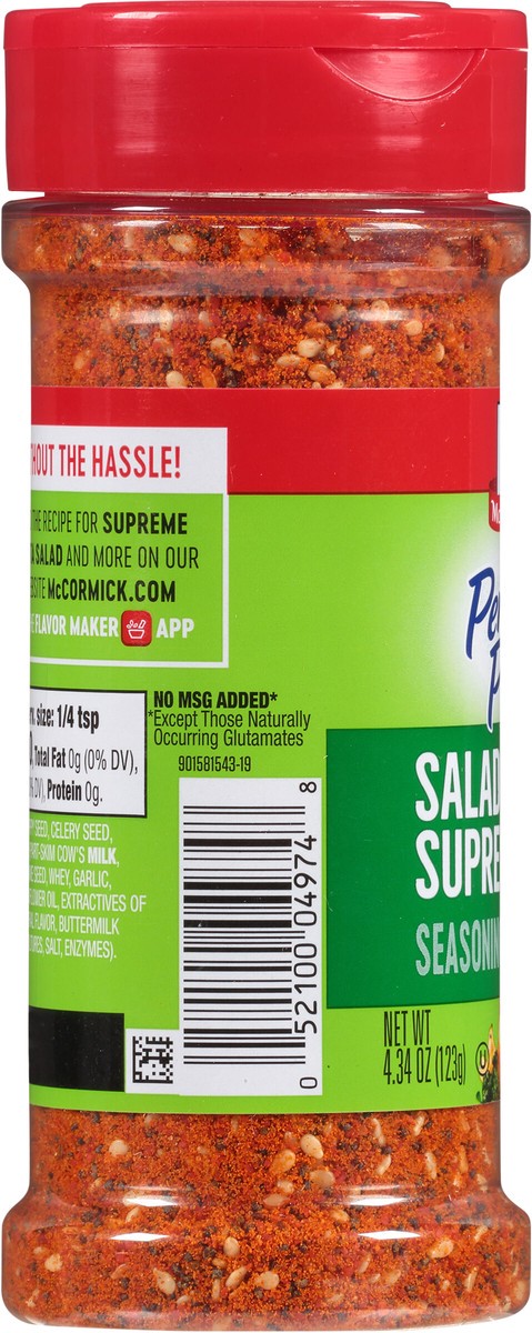 slide 4 of 10, McCormick Perfect Pinch Gluten Free Salad Supreme Seasoning, 4.34 oz, 4.34 oz