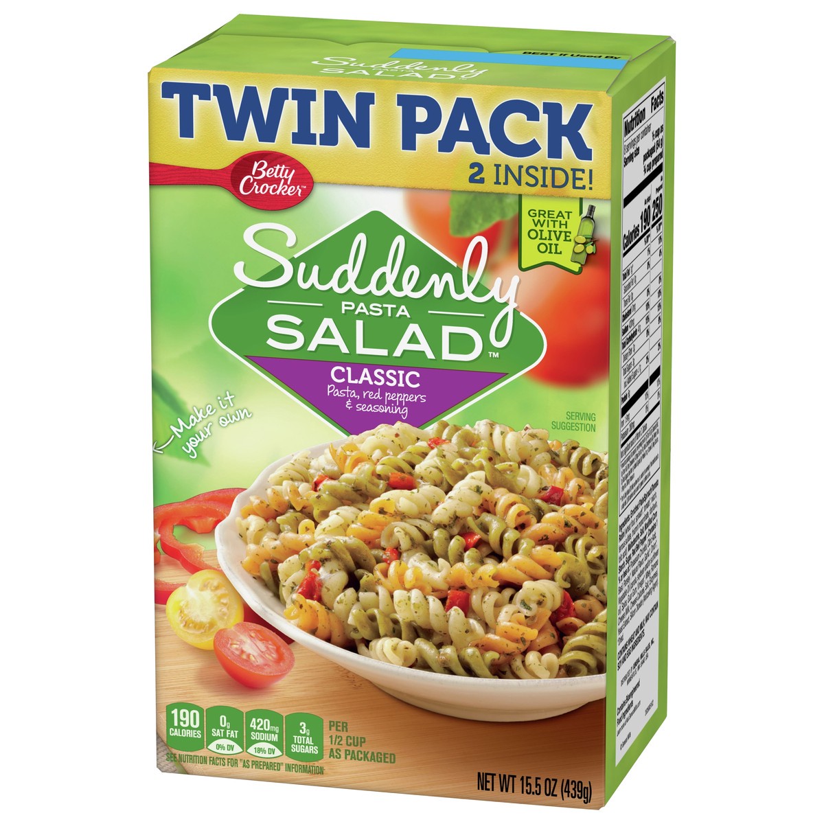 slide 3 of 9, Betty Crocker Suddenly Pasta Salad, Classic, 15.5 oz., Twin Pack, 2 ct