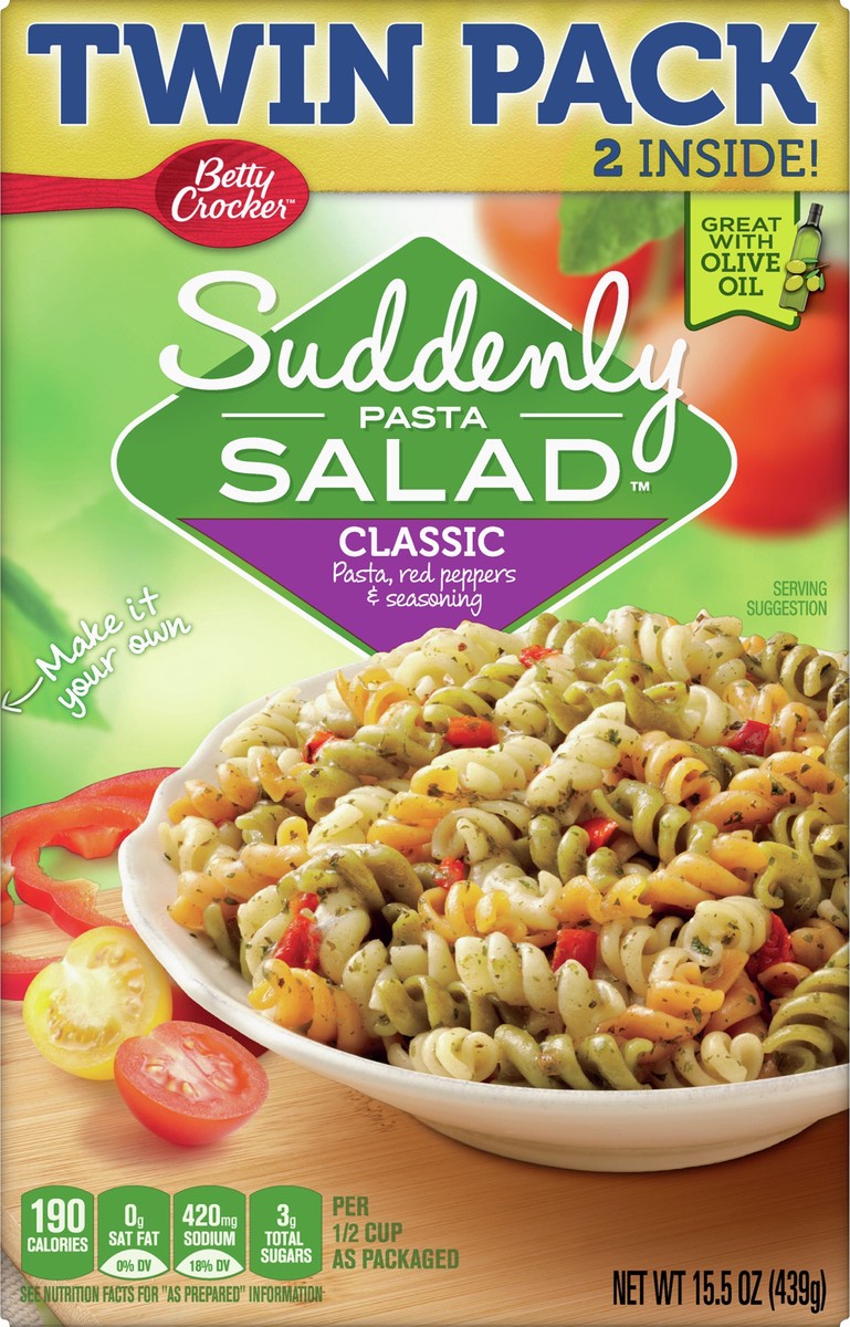 slide 9 of 9, Betty Crocker Suddenly Pasta Salad, Classic, 15.5 oz., Twin Pack, 2 ct