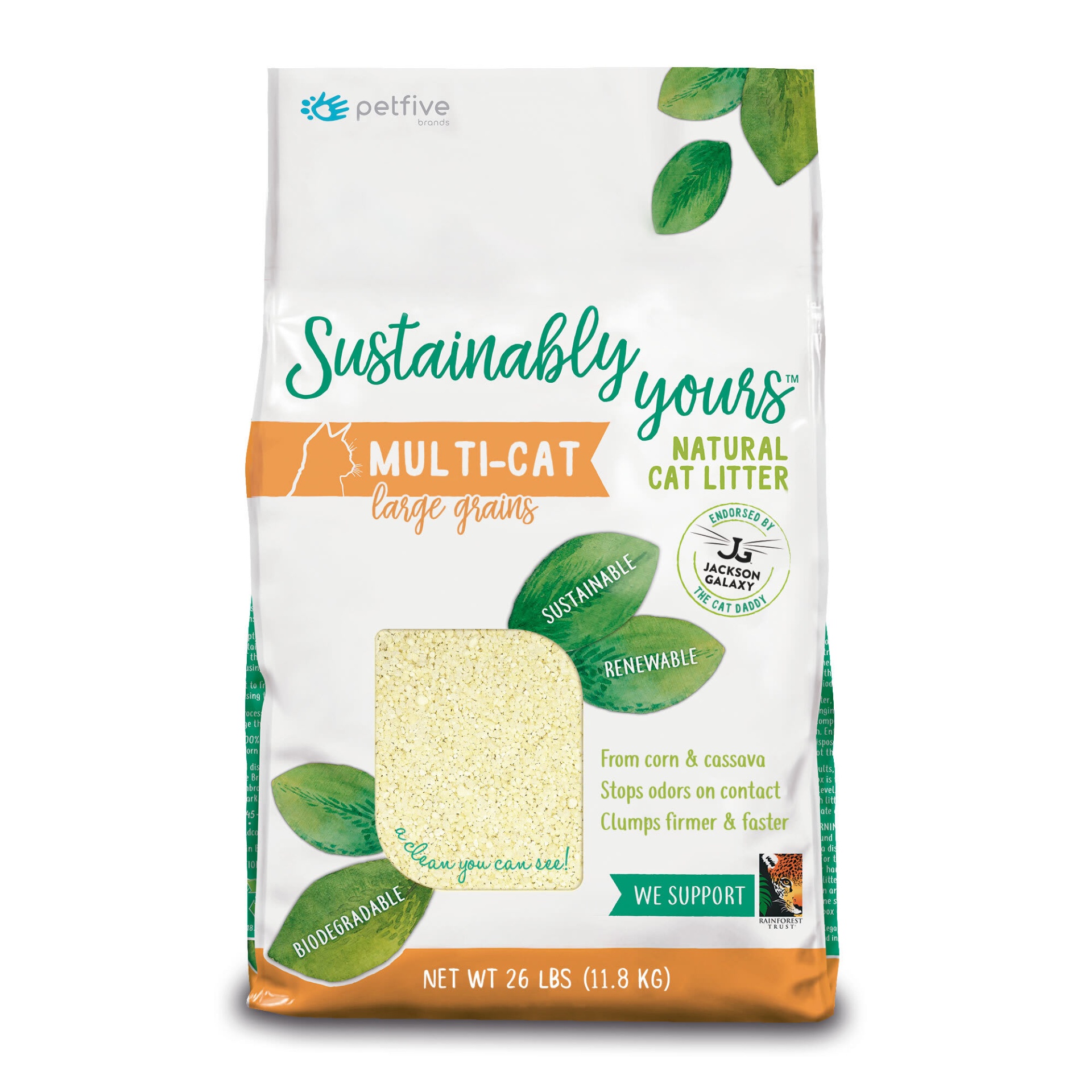 slide 1 of 1, Sustainably Yours Cat Litter Large-grain Formula, 26 lbs., 26 lb