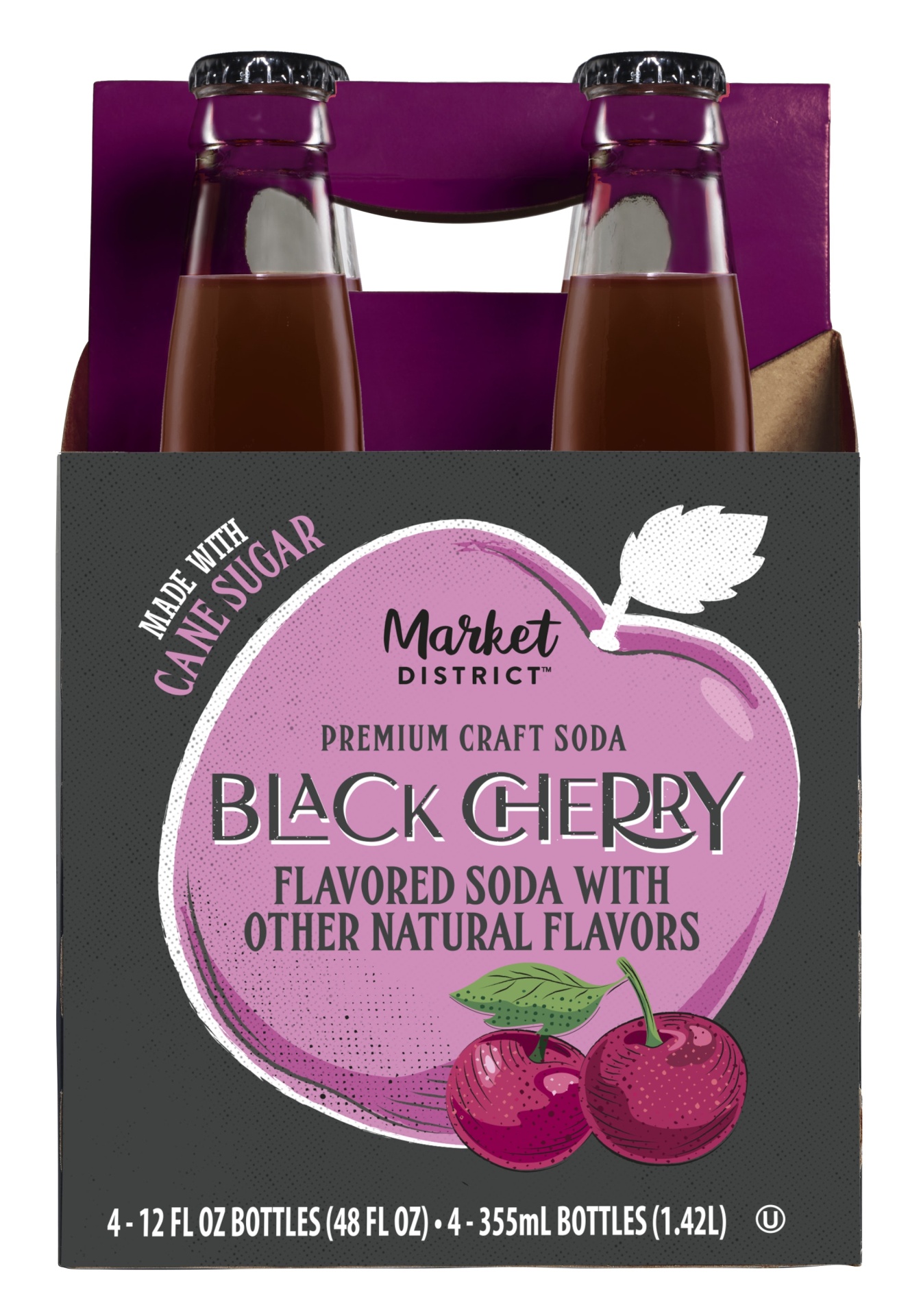 slide 1 of 1, Market District Black Cherry Soda - 48 oz, 48 oz