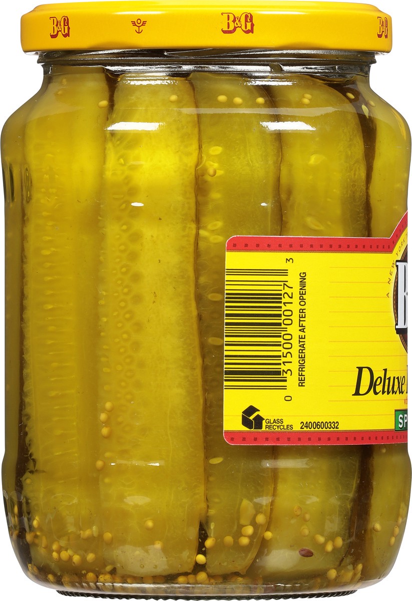 slide 4 of 10, B&G Spears Deluxe Kosher Dill Pickles 24 fl oz, 24 fl oz