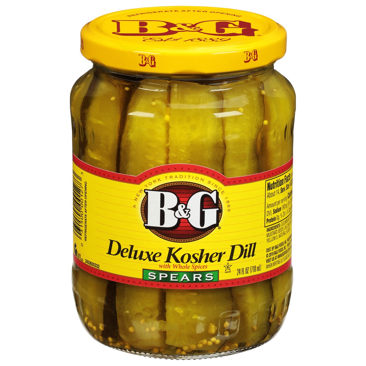 slide 1 of 10, B&G Spears Deluxe Kosher Dill Pickles 24 fl oz, 24 fl oz
