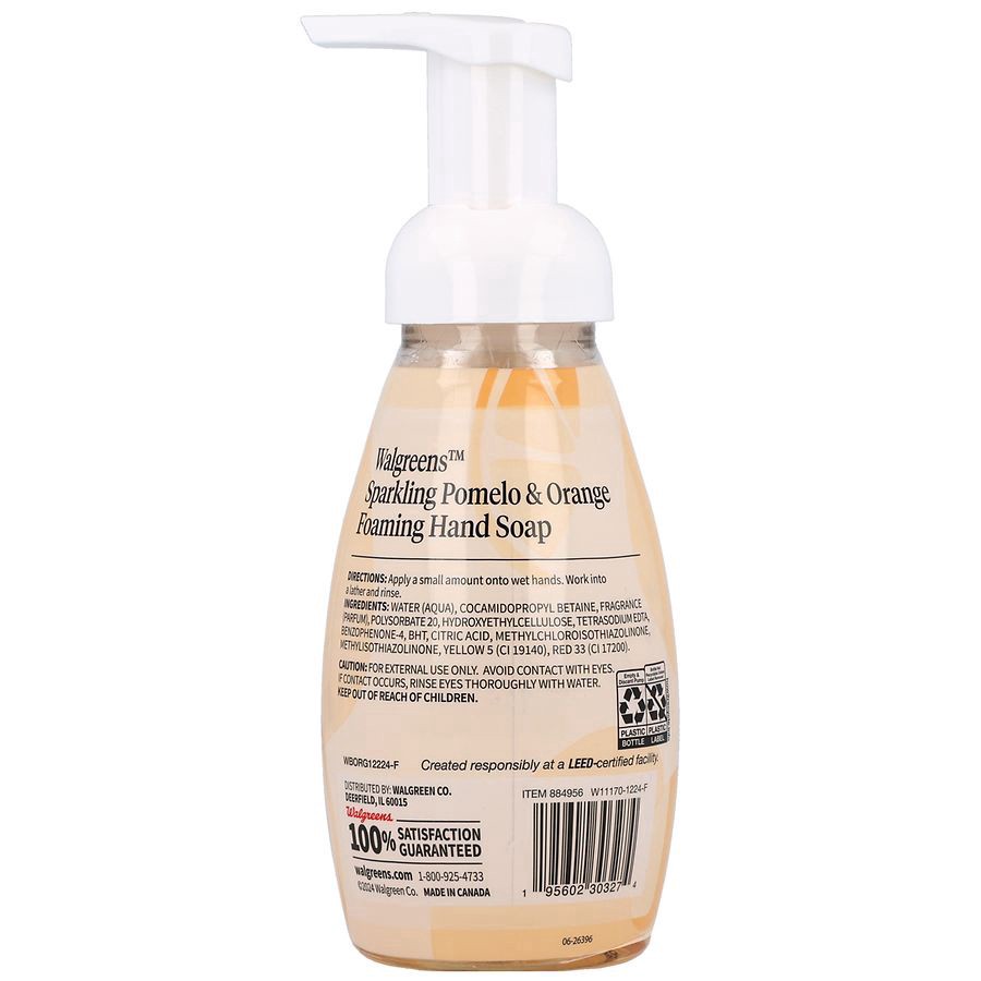 slide 5 of 5, Walgreens Foaming Hand Soap Sparkling Pomelo & Orange, 10 fl oz