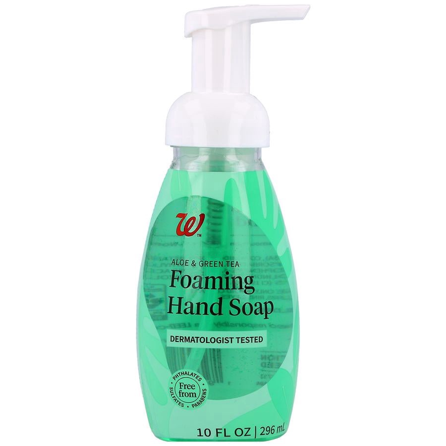 slide 1 of 4, Walgreens Foaming Hand Soap Aloe & Green Tea, 10 fl oz