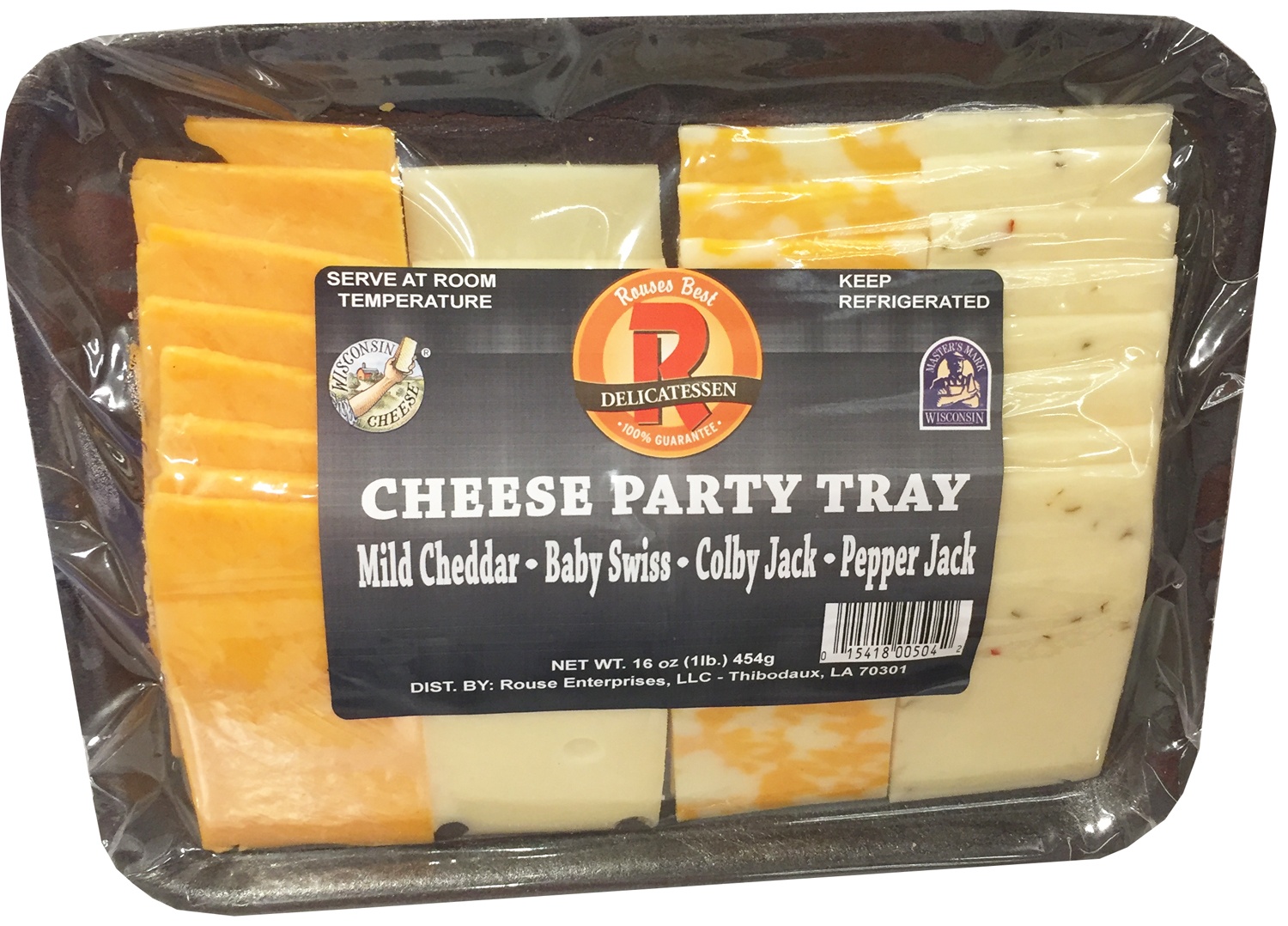 slide 1 of 1, Rouses Four Cheese Party Tray, 1 lb