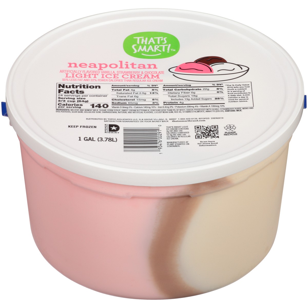 slide 1 of 9, That's Smart! Light Neapolitan Ice Cream 1 gl, 1 gal