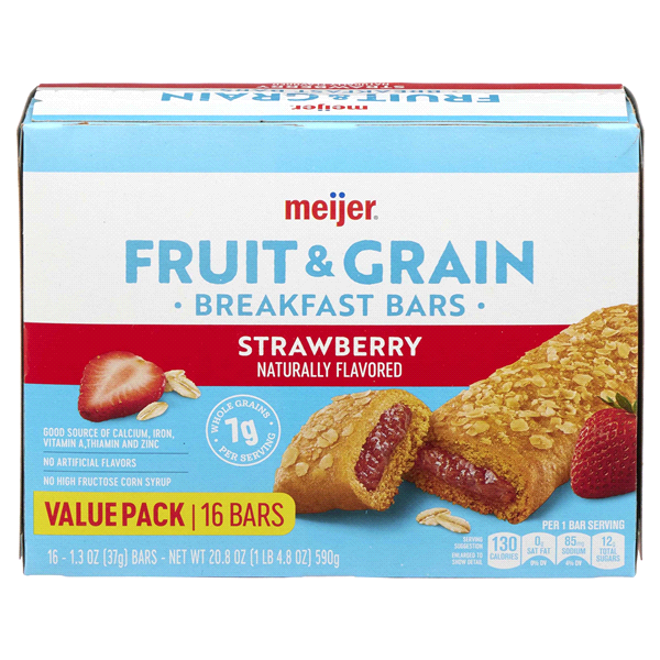 slide 20 of 29, Meijer Fruit & Grain Strawberry Breakfast Bars, 16 ct