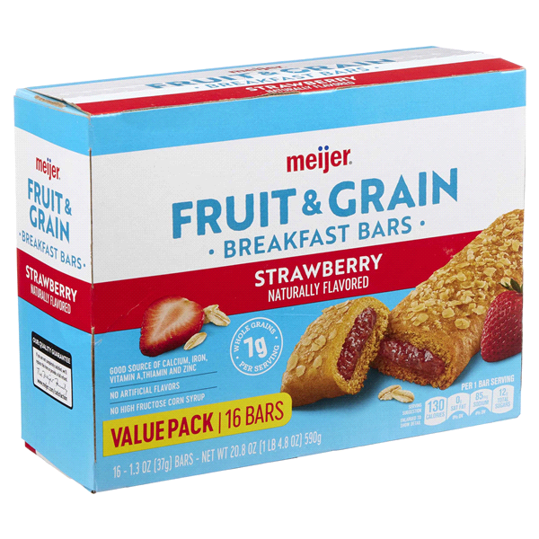 slide 4 of 29, Meijer Fruit & Grain Strawberry Breakfast Bars, 16 ct