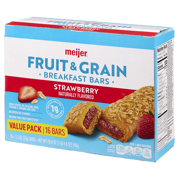 slide 8 of 29, Meijer Fruit & Grain Strawberry Breakfast Bars, 16 ct