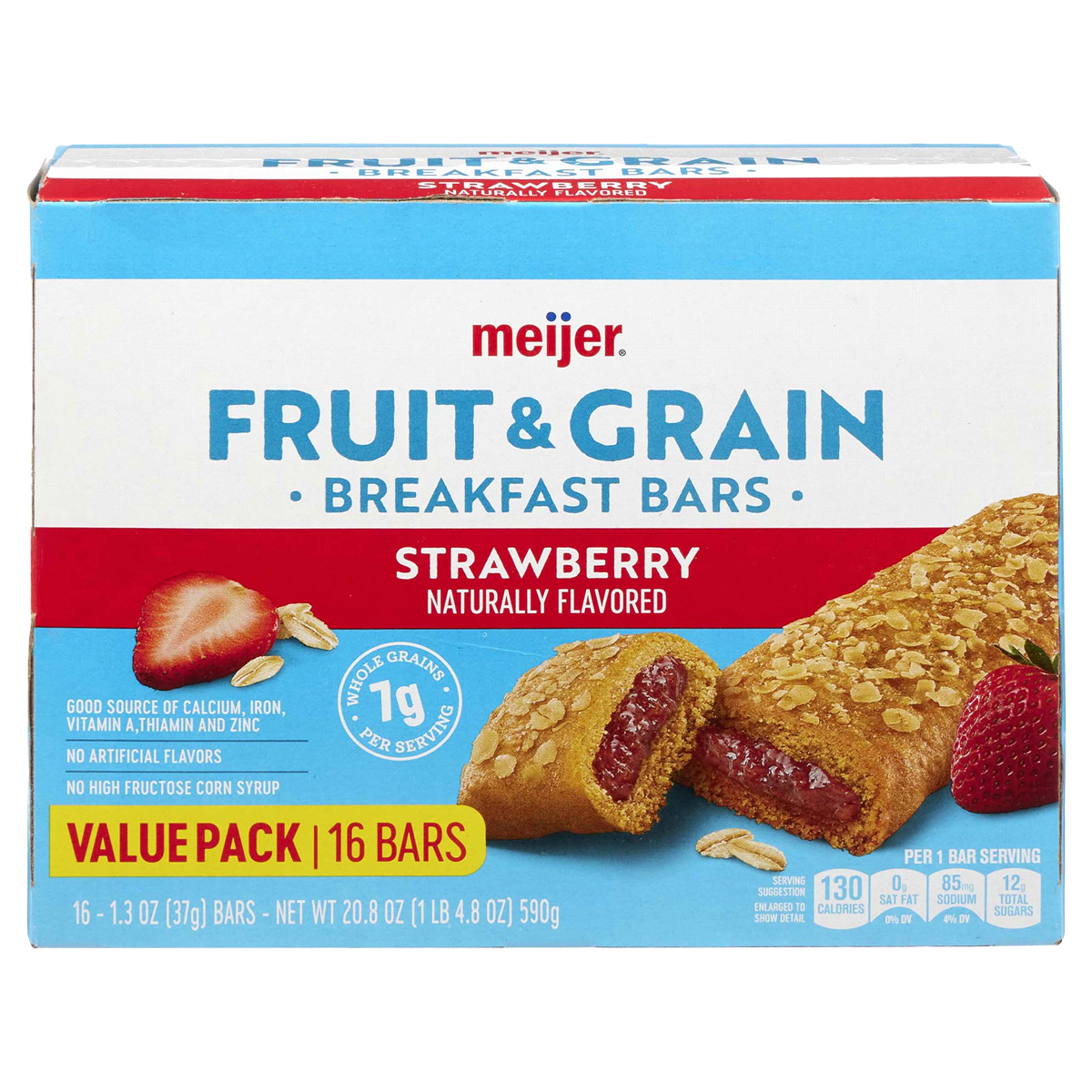 slide 1 of 29, Meijer Fruit & Grain Strawberry Breakfast Bars, 16 ct