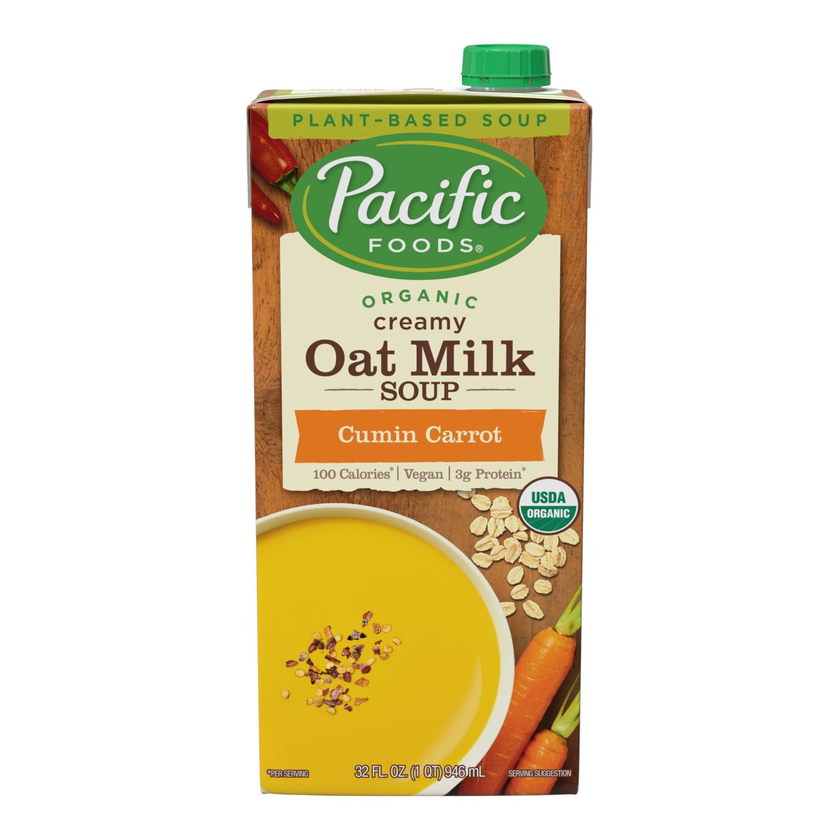 slide 3 of 10, Pacific Foods Organic Cumin Carrot Oat Milk Soup, 32 oz Carton, 1 ct