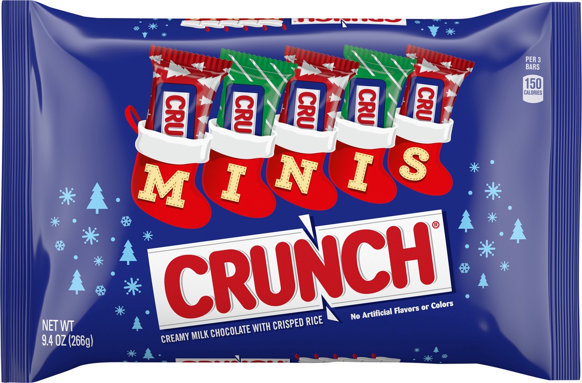 slide 7 of 12, CRUNCH MINIS Milk Chocolate and Crisped Rice Individually Wrapped Candy Bars White Elephant Gifts, 9.4 oz