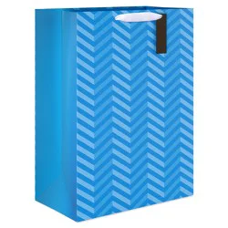 American Greetings Blue Chevron Everyday Jumbo Gift Bag with Tag