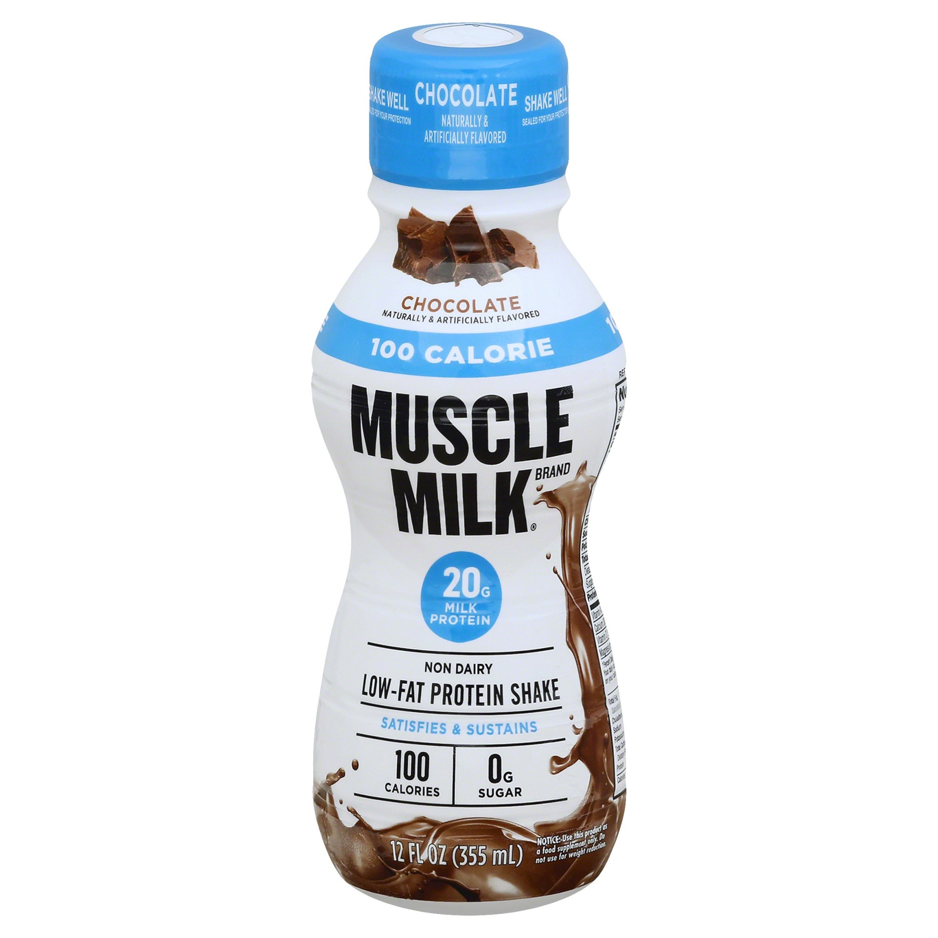 slide 1 of 7, Muscle Milk Protein Shake, Low-Fat, Chocolate, 12 oz