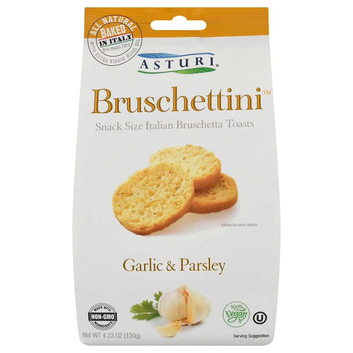 slide 1 of 6, Asturi Garlic & Parsley Bruschettini, 4.23 oz