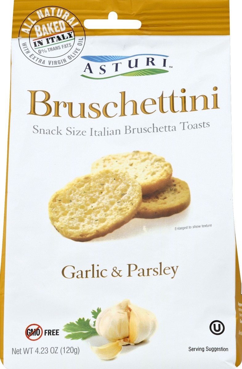slide 6 of 6, Asturi Garlic & Parsley Bruschettini, 4.23 oz