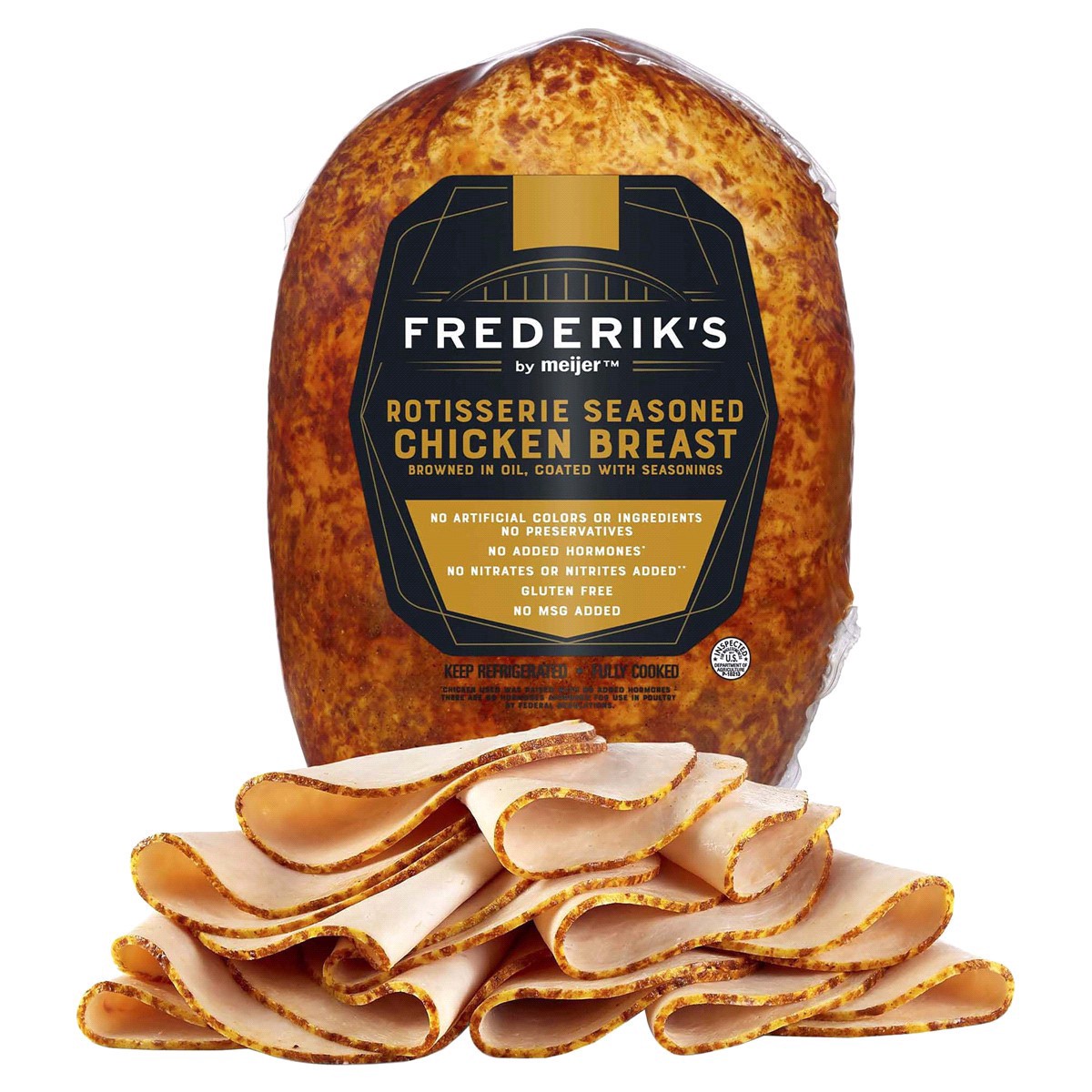 slide 1 of 9, Frederik's by Meijer Rotisserie Seasoned Chicken Breast, per lb