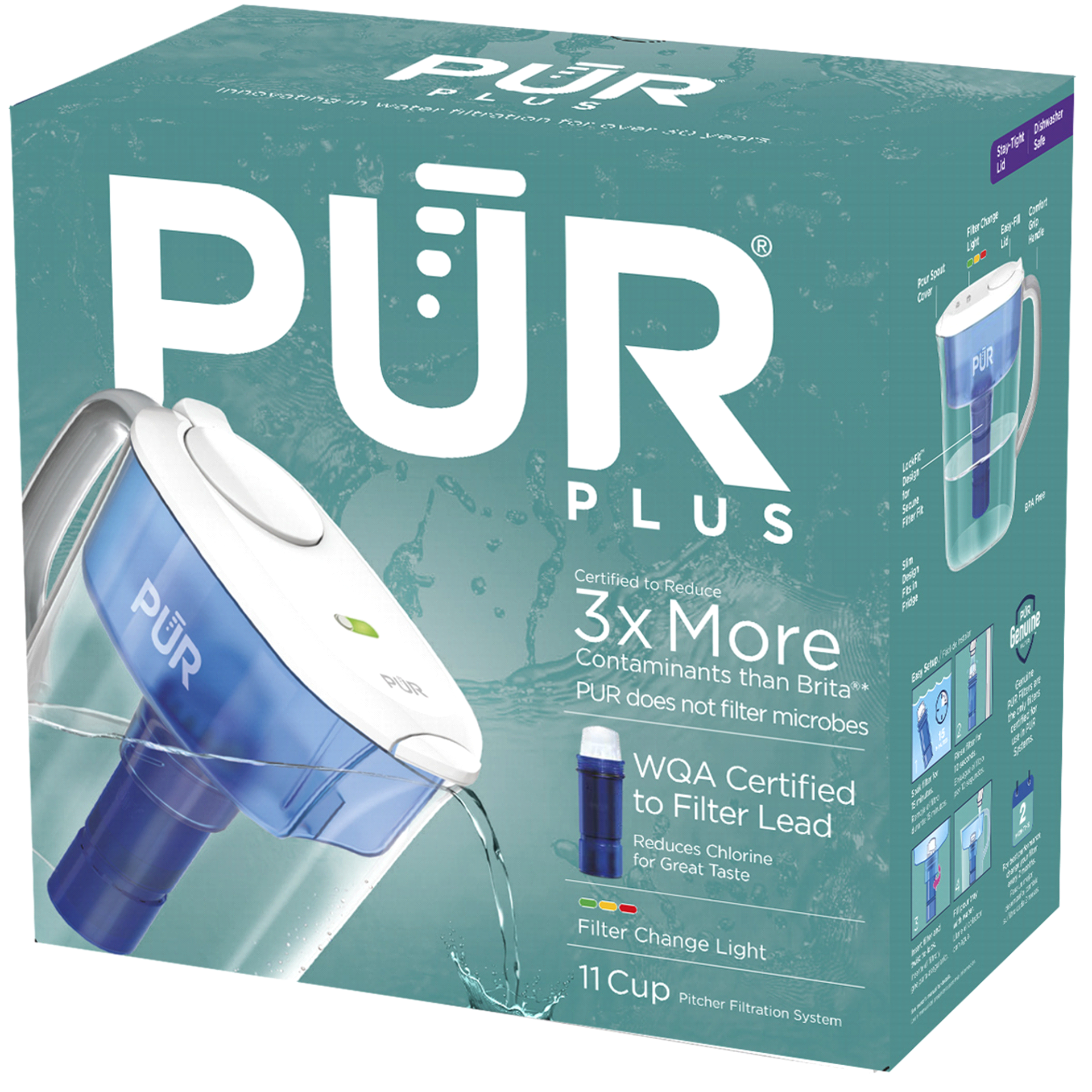 slide 1 of 1, PUR Ultimate 11-Cup Water Pitcher with Lead Reduction Filter, 1 ct